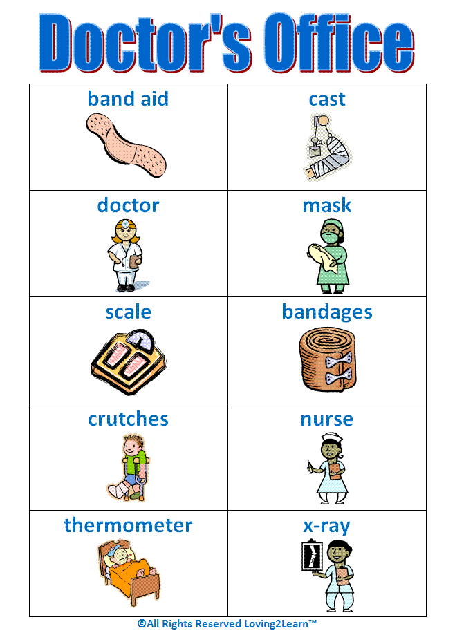 Learning New Words Doctor's Office Words and Learning Videos